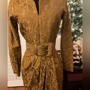HOLIDAY Anne Klein Bronze Metallic Brocade Dress